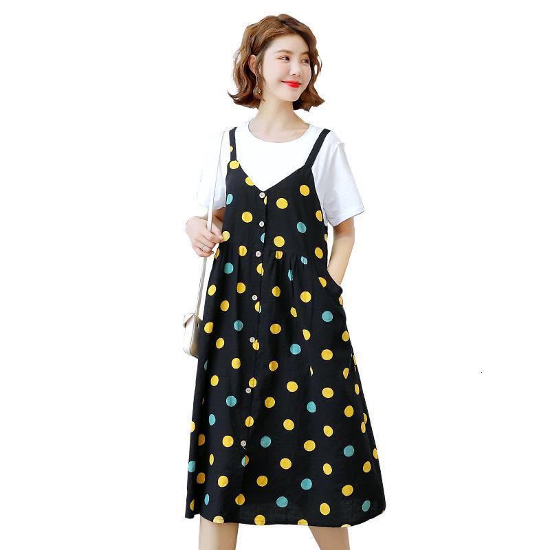 迪鲁奥(DILUAO)孕妇装夏装连衣裙套装中长款过膝宽松夏天裙子2021新款时尚加大码孕妇裙图片