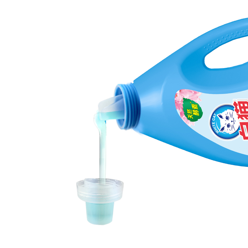 白猫10效合一无磷洗衣液2000g瓶装低泡易漂风馨清香型高清大图