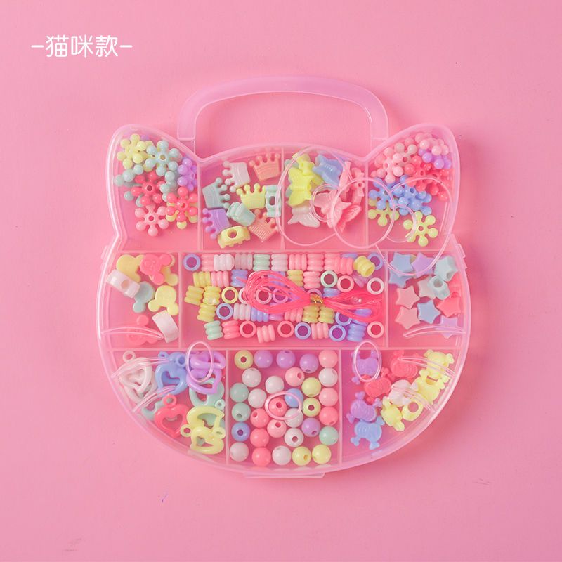 项链手链穿珠子女孩手工diy制作材料包宝宝益智玩具猫咪款>800_800