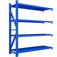 臻远 ZY-HJ-30 仓储货架仓库超市置物家用层架收纳架子 重型1200*500*2000四层主架 蓝色