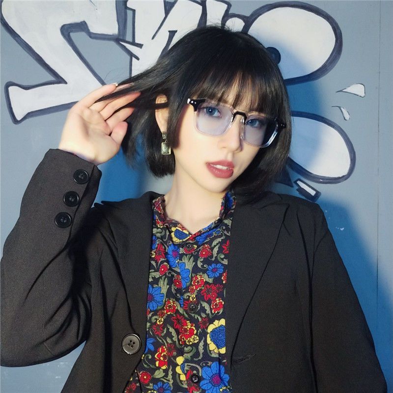 蹦迪眼镜嘻哈欧美风墨镜海洋片新款方形米钉时尚情侣ins太阳镜女