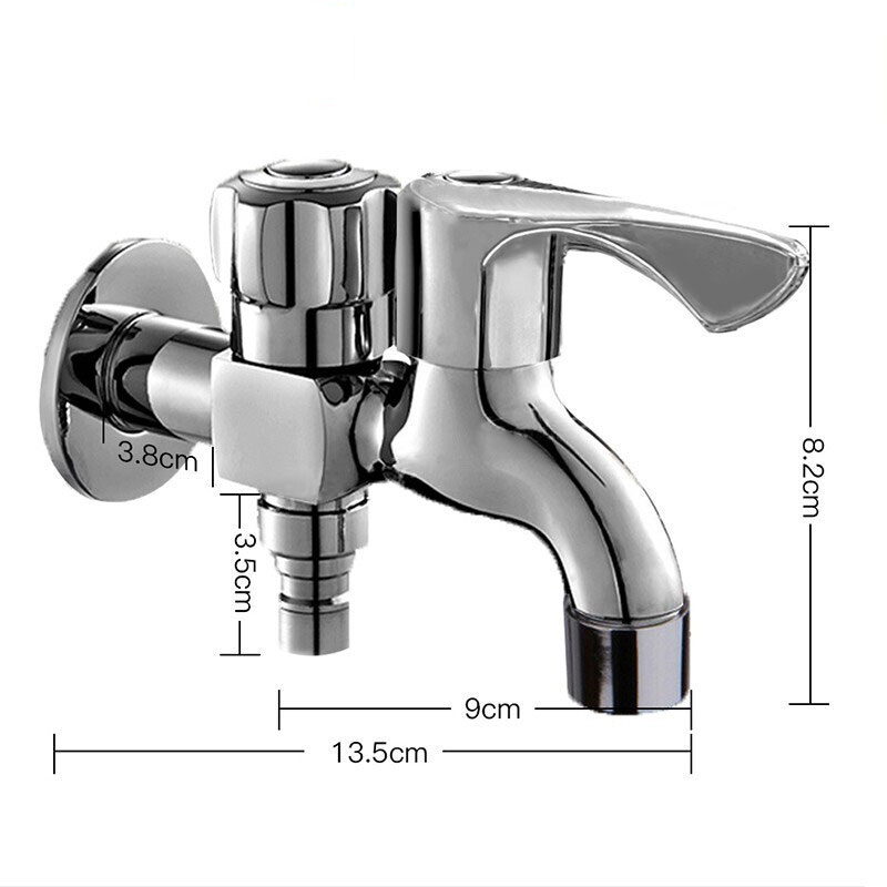 亲卫洗衣机水龙头一进二出全铜进水三通双头双用两用双开关水嘴西门子小天鹅全自动滚筒一分二分水器带龙头