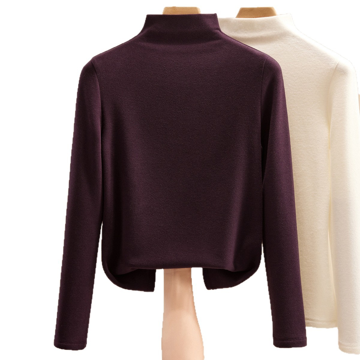 双面德绒打底衫女秋冬2025新半高领内搭冬季加厚磨毛发热保暖上衣高清大图