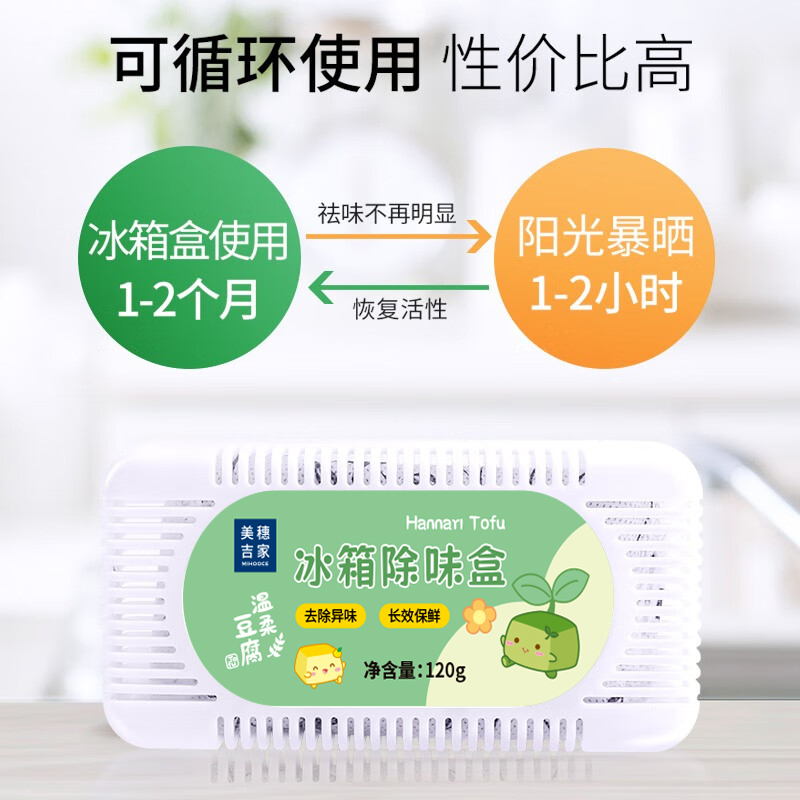 美穗吉家 冰箱除味盒120g 主要原料:多孔活性炭等高清大图