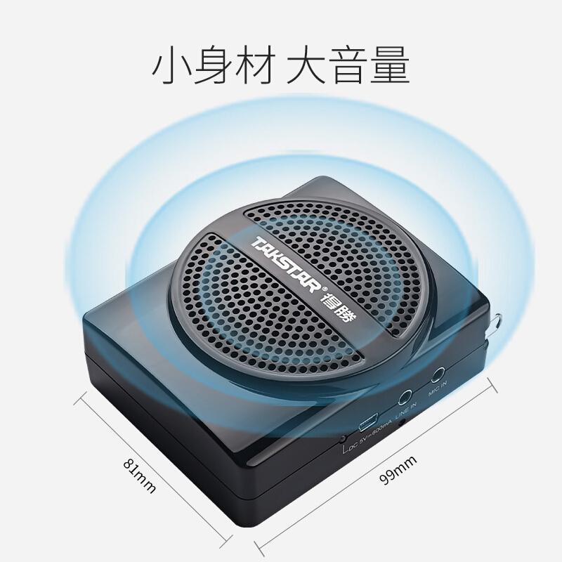 得胜 E136 教师专用小蜜蜂扩音器 黑色无线版 便携式扩音机播放器送话器 教师导游摆摊叫卖专用 三色可选