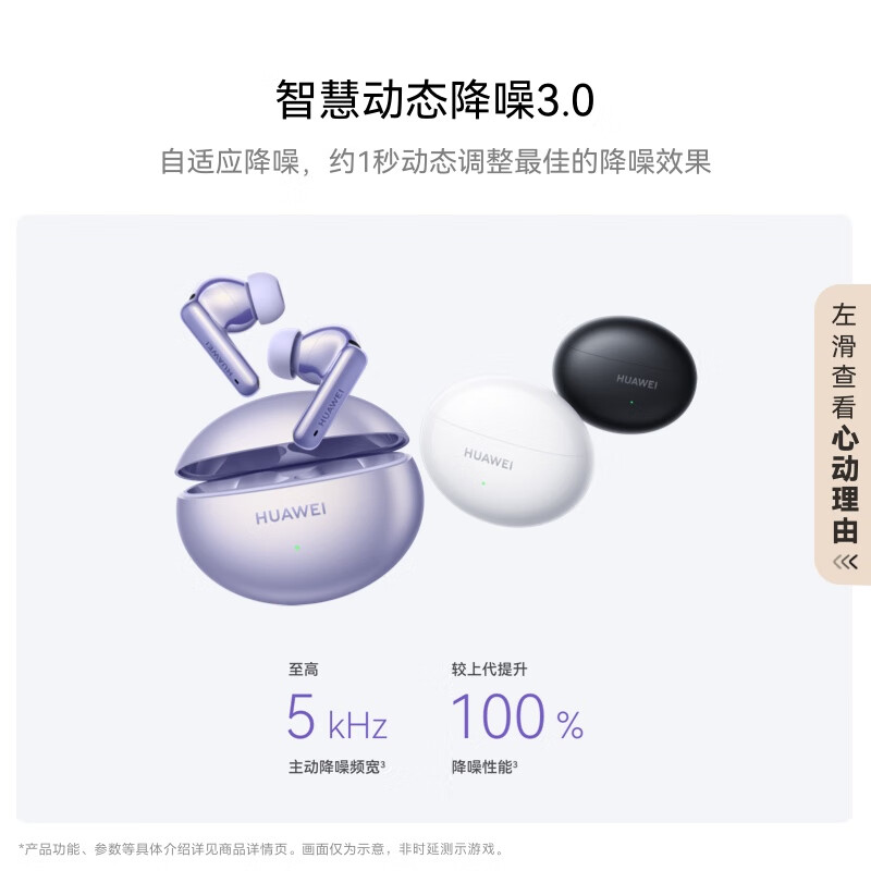 华为(HUAWEI) FreeBuds 6i 真无线蓝牙降噪耳机 旗舰级降噪深度 音乐游戏 幻夜黑高清大图