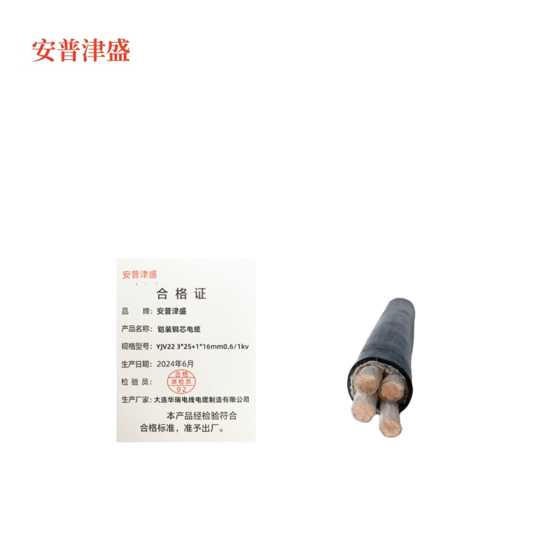 安普津盛 铠装铜芯电缆YJV22 3*25+1*16mm0.6/1kv