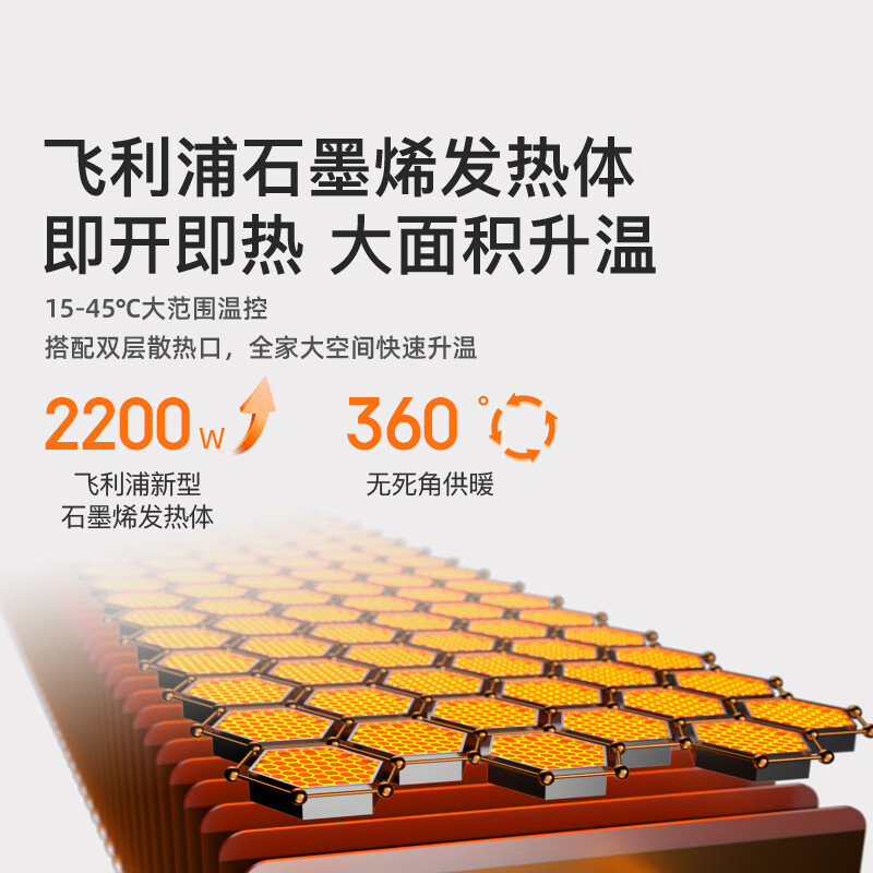 飞利浦(PHILIPS) AHR4226CV 石墨烯取暖器家用大白欧式快热炉电热暖风机高清大图