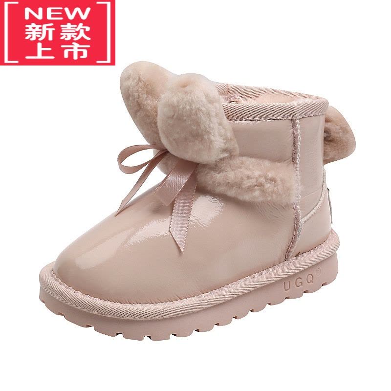 可莉允可爱卡通兔耳朵儿童雪地靴2022年冬季新款女童雪地棉鞋保暖公主靴图片