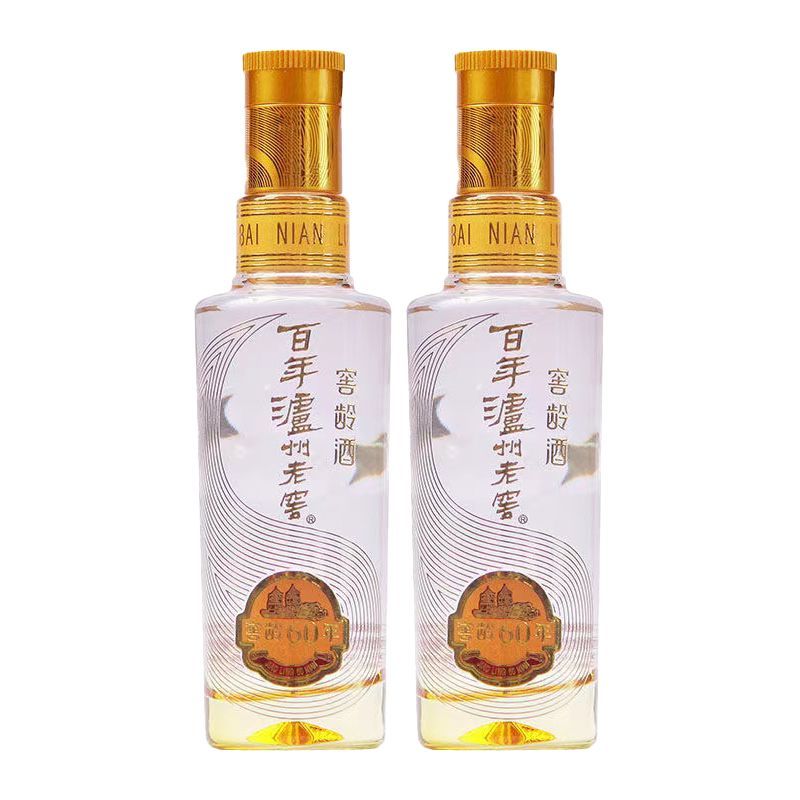 52度泸州老窖窖龄60年小酒100ml*2瓶 浓香型白酒高清大图