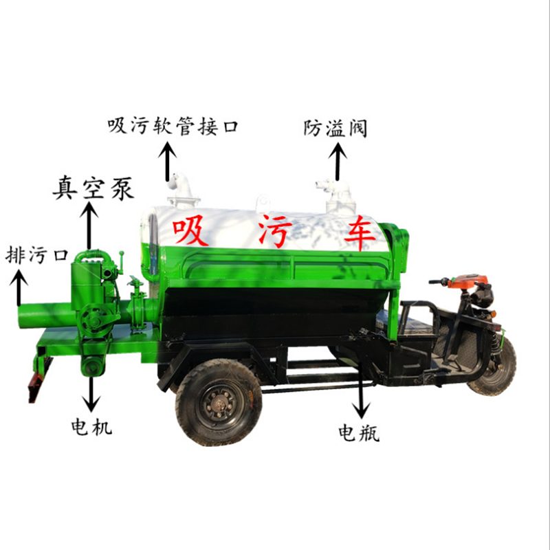 翱毓(aoyu)纯电动1.3方吸粪车XF1300吸粪吸污洒水电动三轮车