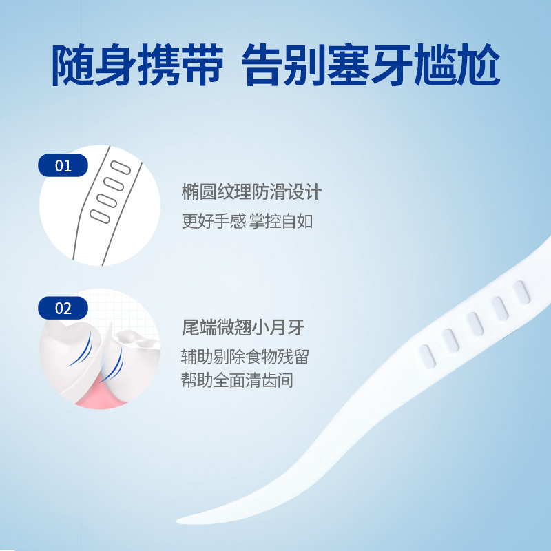 纳美牙线棒牙签剔牙男女士深入牙缝清洁牙渍一次性牙签多功能便携牙线盒3盒装150支