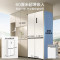 美的(Midea)60cm薄系列十字双开四开门多门超薄嵌入式风冷家用白色智能电冰箱一级双变频MR-457WUSPZE