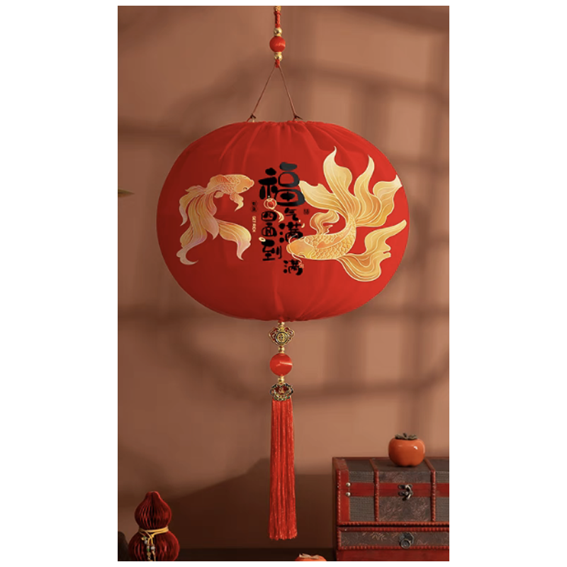 锦瑞星新年创意红灯笼圆灯笼小号/个高清大图