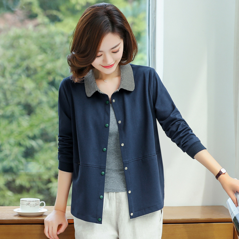 恋名媛中老年春秋女装上衣薄款外搭开衫大码棉中年妈妈二八月短款外套