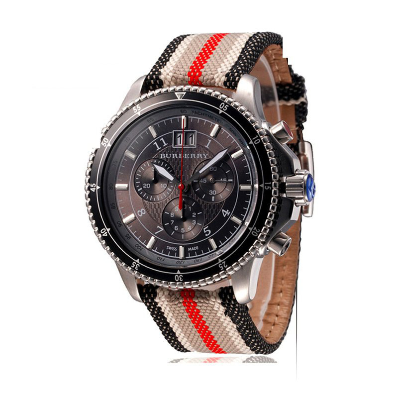 博柏利burberry手表欧美品牌三眼圆盘男士腕表石英表男bu7600bu7603