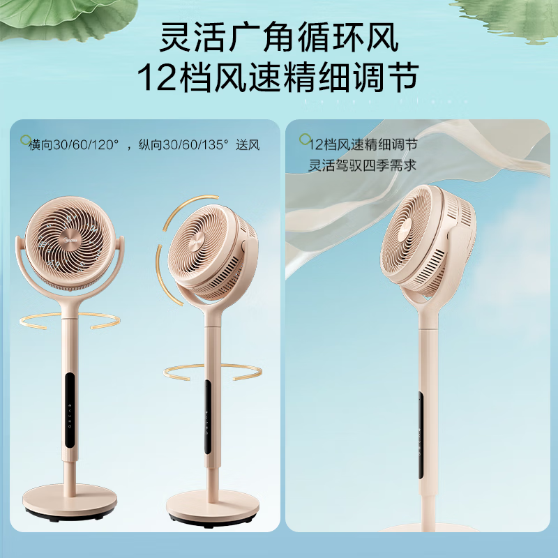 美的(Midea)空气循环扇直流变频电风扇家用风扇立式落地扇遥控定时净化扇GDH24RS