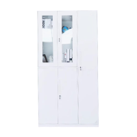 迅迈 纯白五门更衣柜 钢制更衣柜 员工柜 宿舍柜 铁皮柜 储物柜 带锁柜 套色衣帽柜