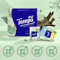 Tempo得宝手帕纸苹果木味4层加厚面巾纸12包 外出便携随身装小包香味纸巾(新旧包装交替发货)