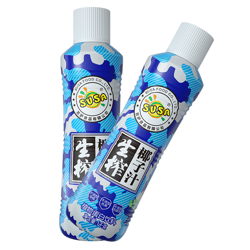 苏萨SUSA 生榨椰子汁1kg *6 瓶整箱装 生榨果肉椰汁 椰子汁 生榨椰汁 植物蛋白饮料 宴席婚庆团圆聚会