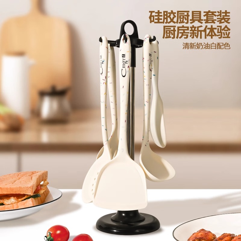 硅胶饭勺子家用不粘米饭铲子电饭煲专用耐高温食品级盛饭勺子8138高清大图