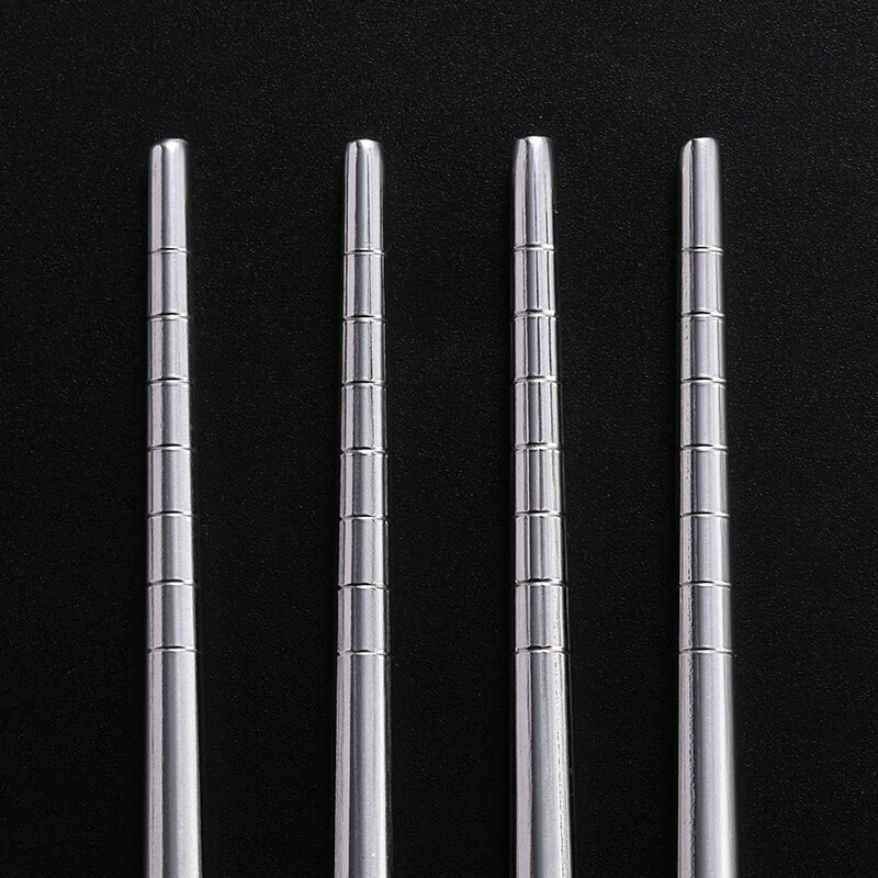 唐宗筷 304不锈钢筷子 防滑 防烫 耐摔10双装 螺纹款 22.5cm C6249