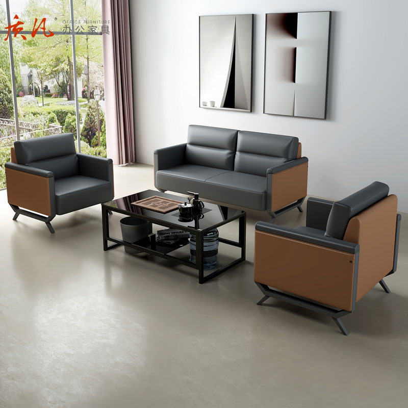 质凡贵宾单人沙发高档办公沙发组合 单人+单人+三人位+功夫茶几