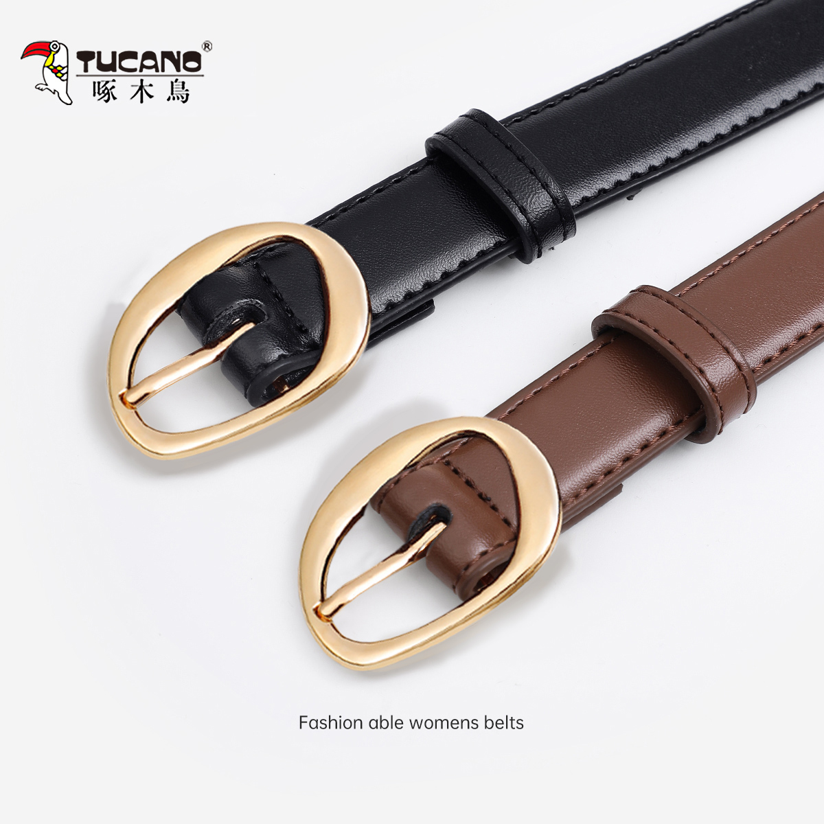 啄木鸟皮带女士真品2025新款配牛仔裤腰带时尚百搭黑色ins女女5高清大图