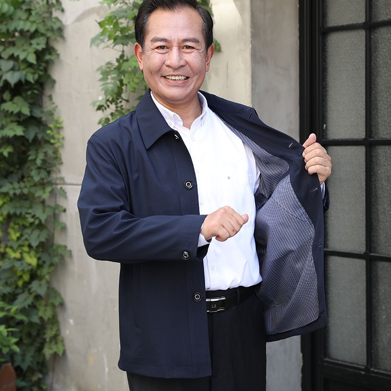 yuansu老年人秋装男爸爸90老头衣服男607080岁宽松休闲外套爷爷春秋季