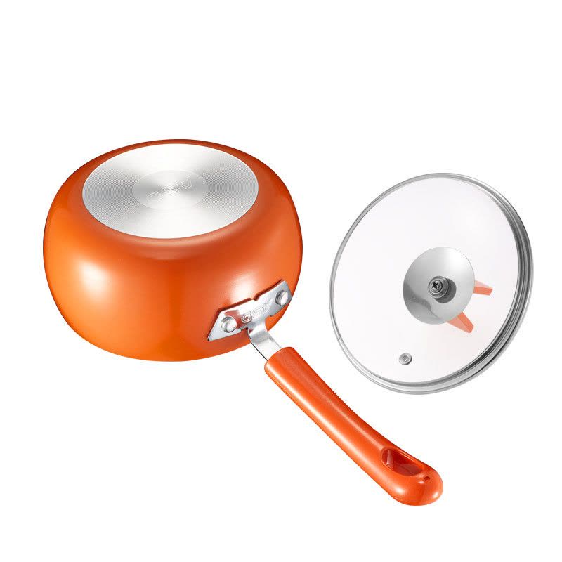 爱仕达(ASD)新不粘奶锅16cm 加厚复底小汤锅 宝宝辅食锅 持久耐用易清洗不粘锅大容量 燃气明火专用锅具WG8916图片