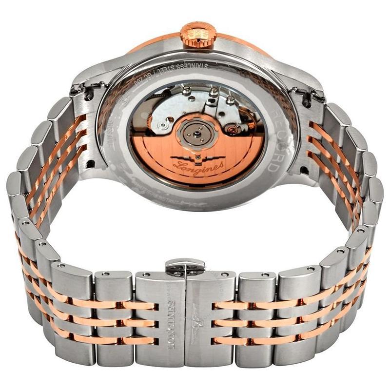 官方正品浪琴longines瑞士手表record钢带白盘商务经典385毫米机械男