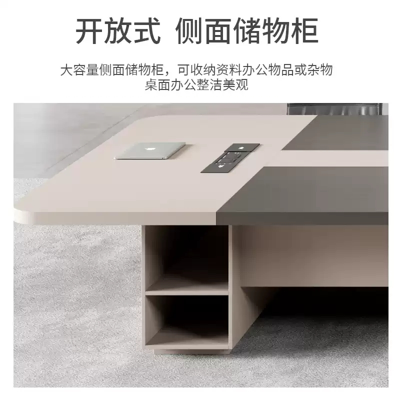 易企采 350*150*75CM会议桌不含椅 会议室办公桌简约现代商务洽谈办公室大型长条桌