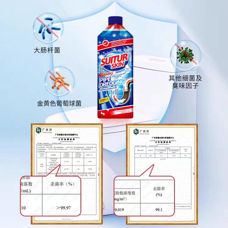 管道疏通剂强力溶解通下水道厕所马桶堵塞厨房油污除臭疏通液3649
