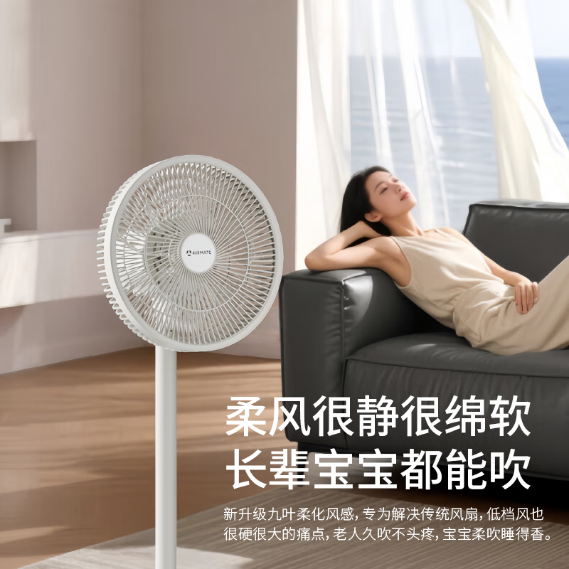 艾美特 AIRMATE 三档高度遥控款带定时9叶循环落地扇 FS25-R5高清大图
