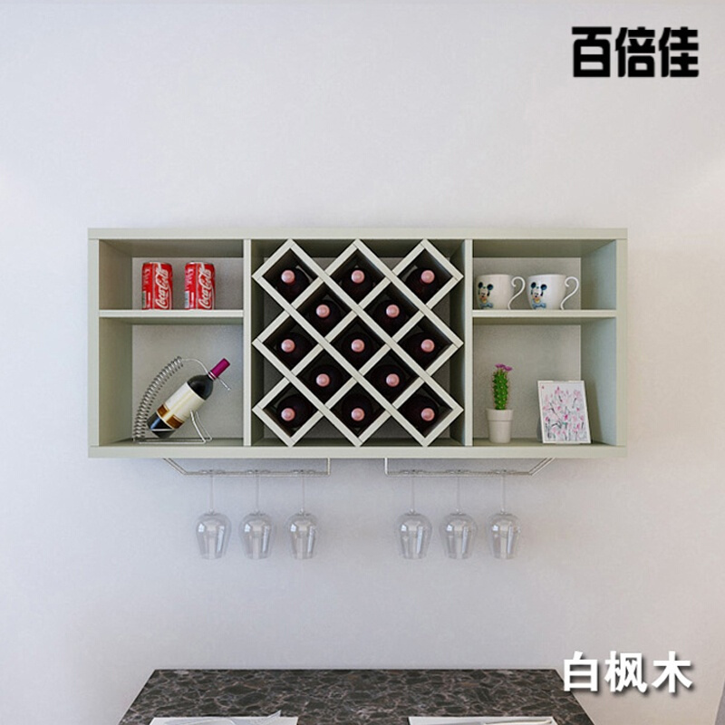 创意新款简约现代墙上酒架悬挂式红酒架客厅餐厅装饰架时尚多层酒格子置物架家用酒柜墙壁式酒柜壹德壹