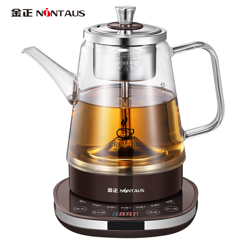 金正(NiNTAUS)JZW-0627(棕色)养生壶 蒸汽煮茶器 蒸茶器黑茶电茶壶 全自动玻璃蒸茶壶