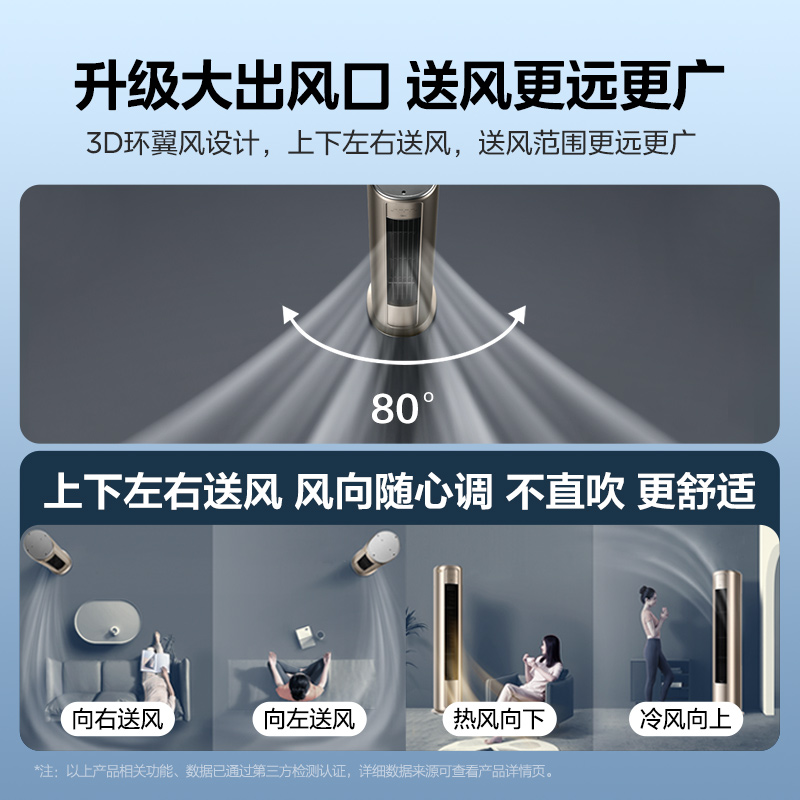 美的(Midea)空调柜机风尊3匹p新一级变频冷暖智能除菌客厅圆柱家用立式节能省电落地式KFR-72LW/N8MZB1