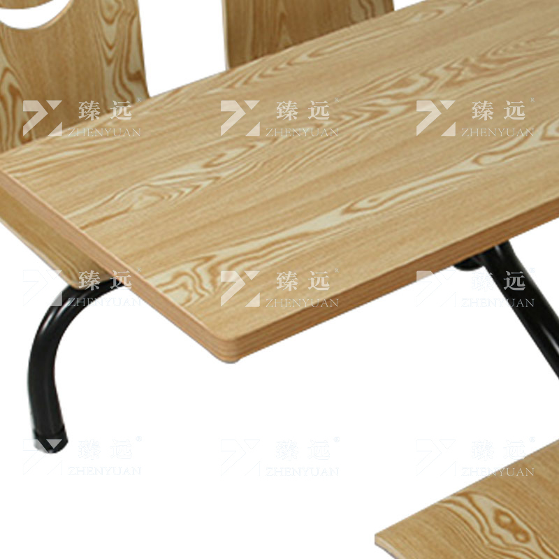 臻远 ZY4040820 连体餐桌椅组合食堂员工餐厅四人位连体餐桌