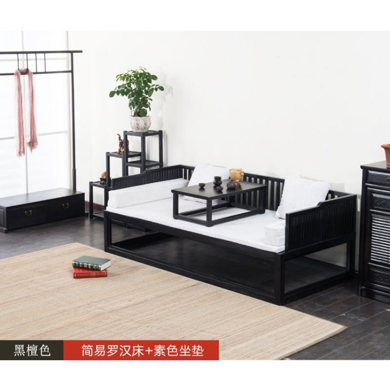 苏宁放心购罗汉床实木新中式家具轻奢风胡桃木罗汉床沙发坐垫禅意客厅小户型A-STYLE