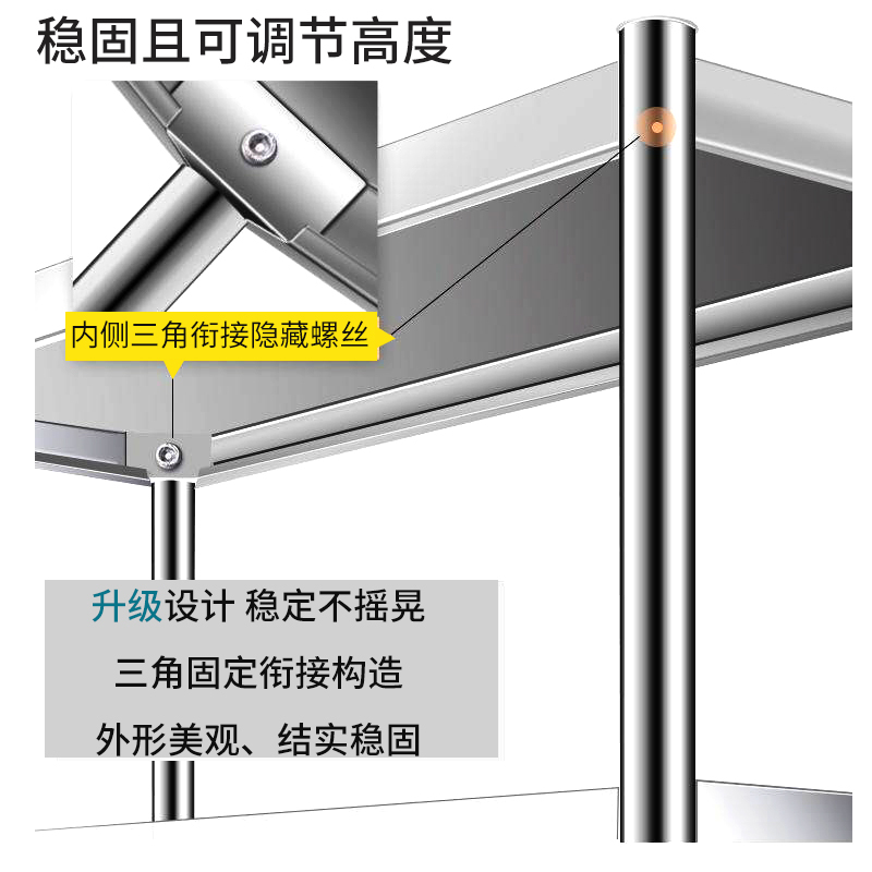 不锈钢厨房置物架落地多层微波炉烤箱放锅家用储物架子大收纳货架高清大图