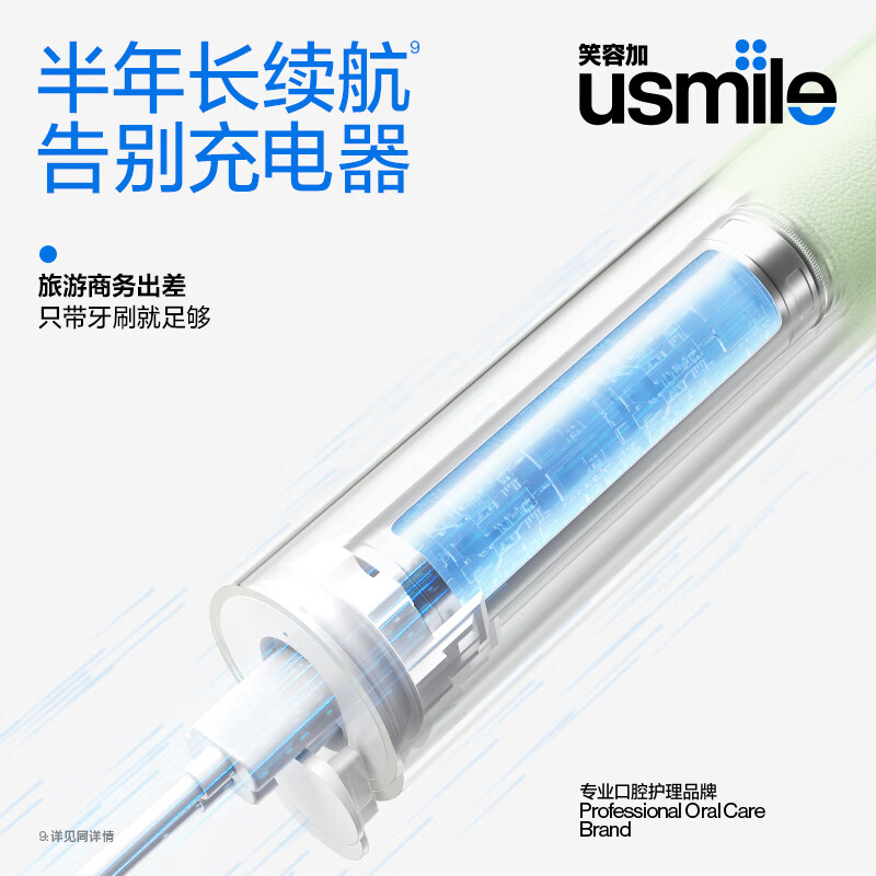 usmile笑容加电动牙刷U5 橄榄绿高清大图