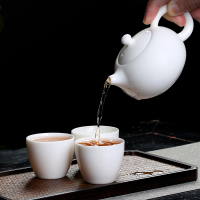 苏氏陶瓷中国白 白玉瓷功夫茶具茶壶茶杯套装象牙白一壶八杯套装
