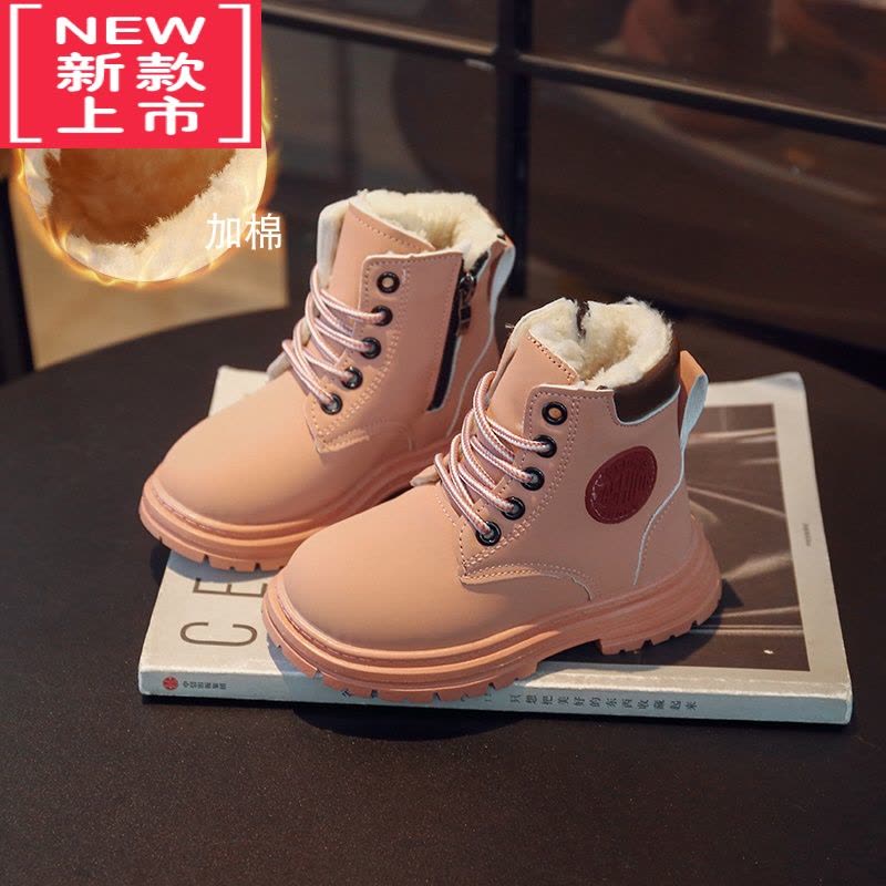 可莉允儿童厚实大棉马丁靴2022冬季新款加厚保暖雪地靴男童女童短靴棉鞋图片