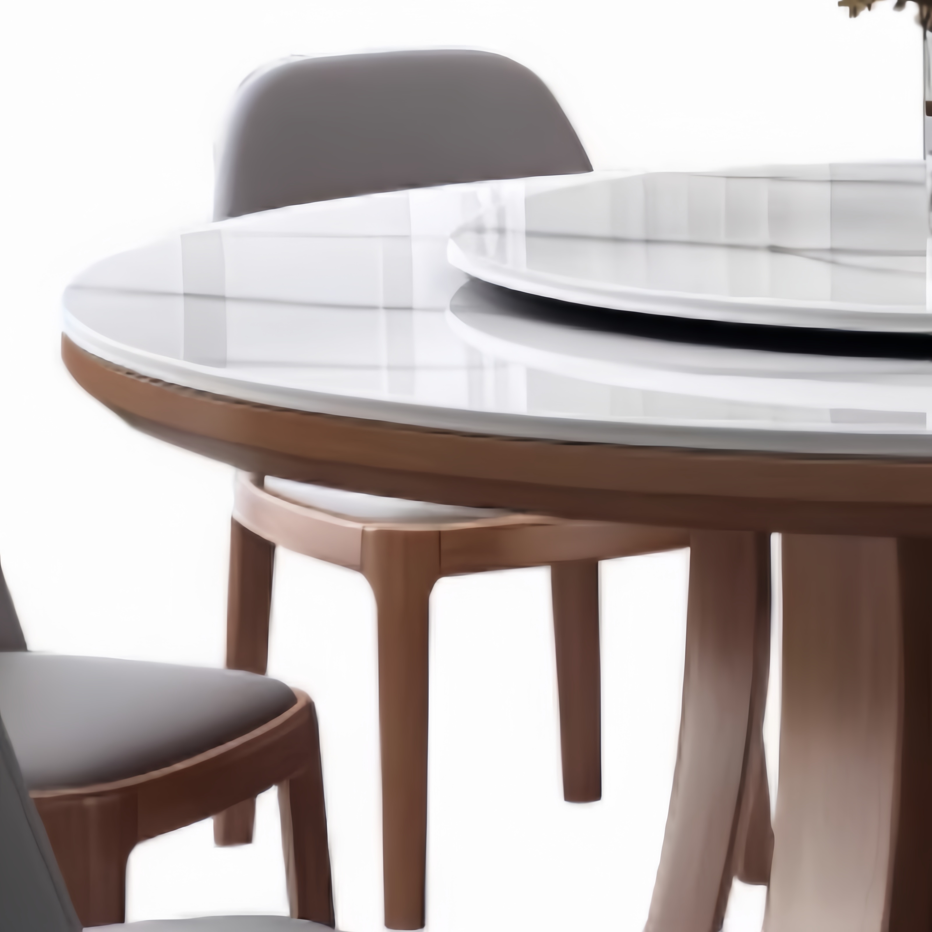 伟樽岩板实木圆桌140*140*76cm张高清大图