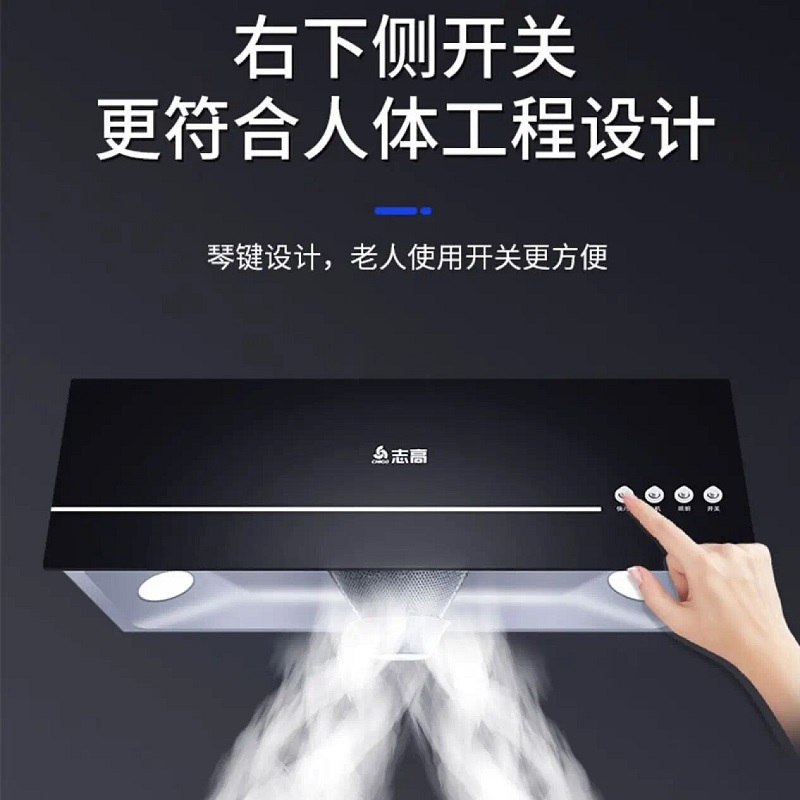志高(CHIGO) H093K中式顶吸式抽油烟机家用(自行安装) 厨房脱排小型吸油烟机壁挂