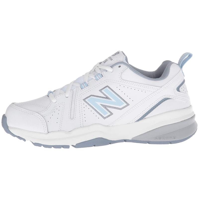 新百伦(New Balance)女款训练鞋缓震支撑透气运动鞋室内健身鞋综 White/Light_Blue 36
