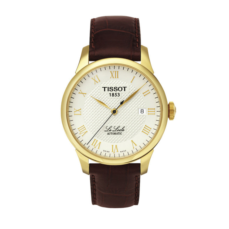 天梭(TISSOT)手表力洛克经典系列男表 时尚 金属 钢带男表 皮带男士手表 机械表 男 T41.1.483.53
