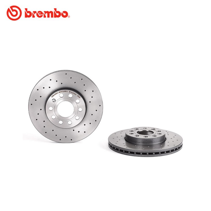 布雷博(brembo)前盘.打孔09.9145.1X适配高尔夫/速腾/凌渡/途安/甲壳虫/尚酷3/明锐/奥迪A3(对装)