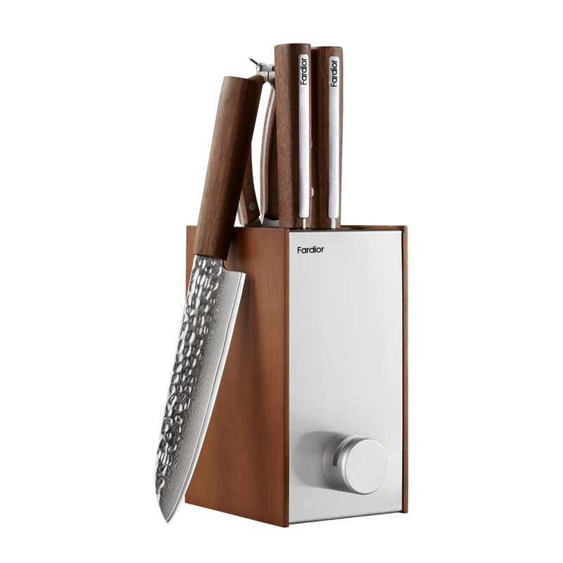 法迪欧刀具套装厨房菜刀组合大马士革钢主厨刀不锈钢切菜刀厨具砍骨刀全套唱片系列高清大图