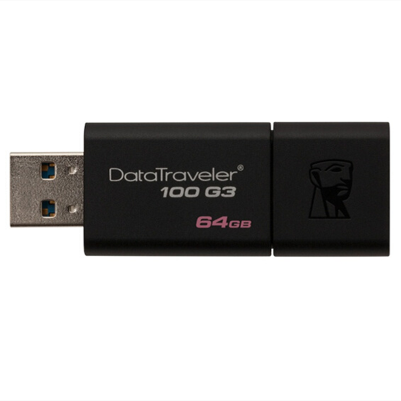金士顿(Kingston)64GB U盘 黑色 滑盖设计 时尚便利